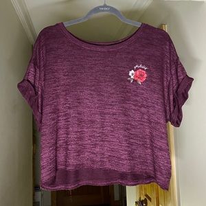 *NWOT* Gilly Hicks Cropped Embroidered Tee Shirt